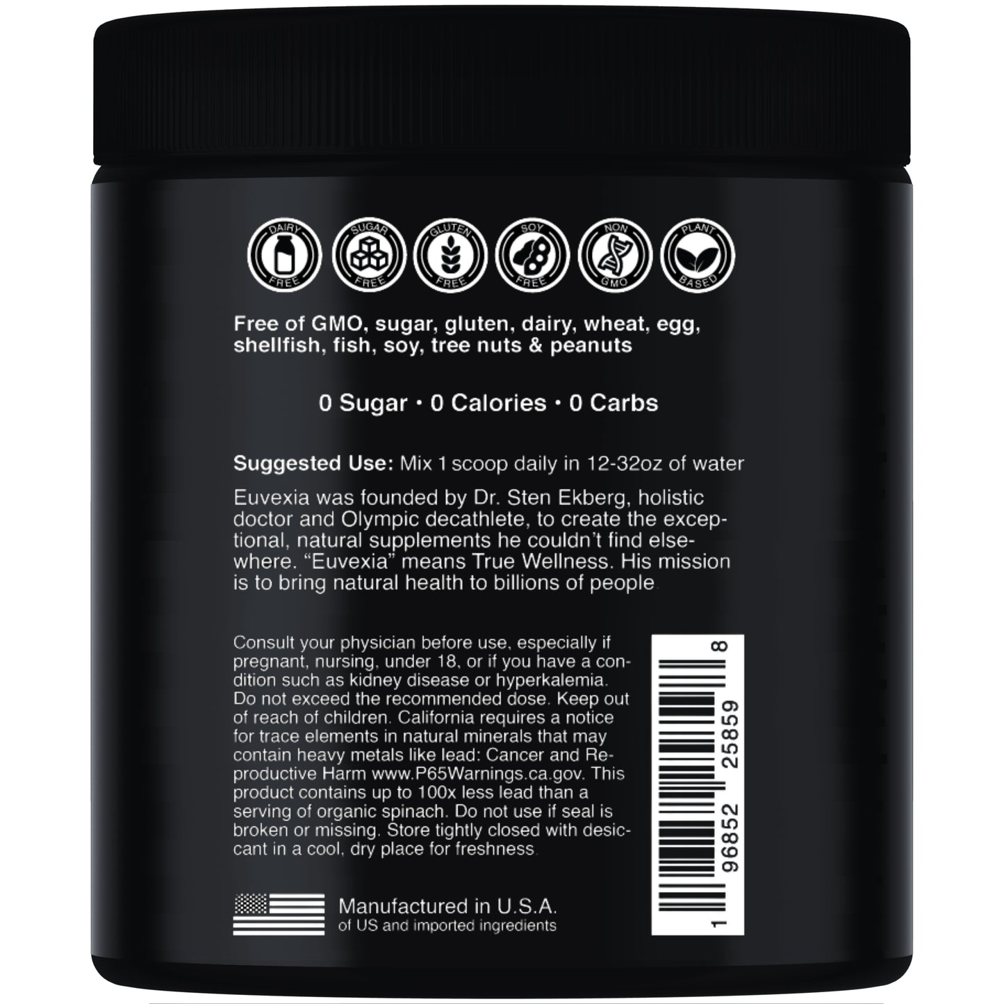 euLyte electrolytes Euvexia brand by Dr Ekberg best electrolytes with the most complete ingredients for instant hydration allergy free